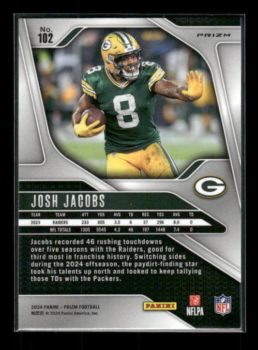 Josh Jacobs - 2024 Panini Prizm - Orange Ice