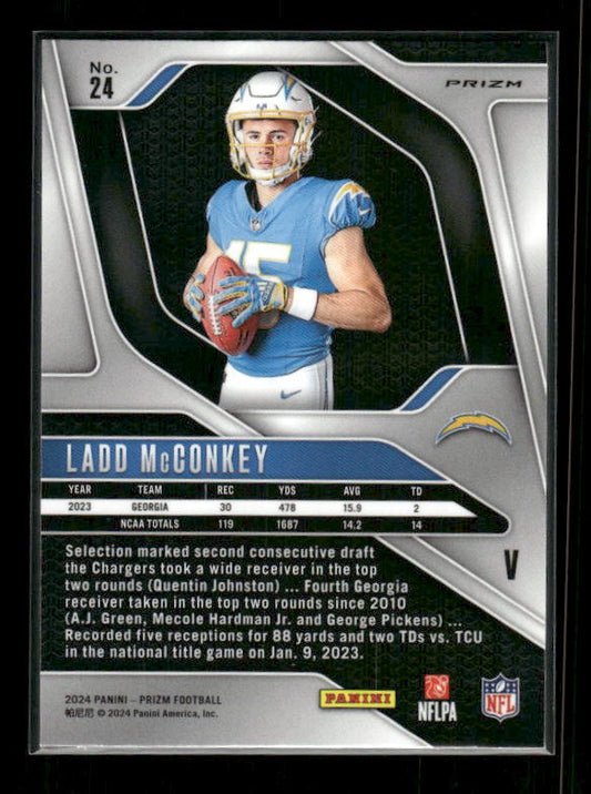 Ladd McConkey - 2024 Panini Prizm - Silver Prizm - Rookie Variation