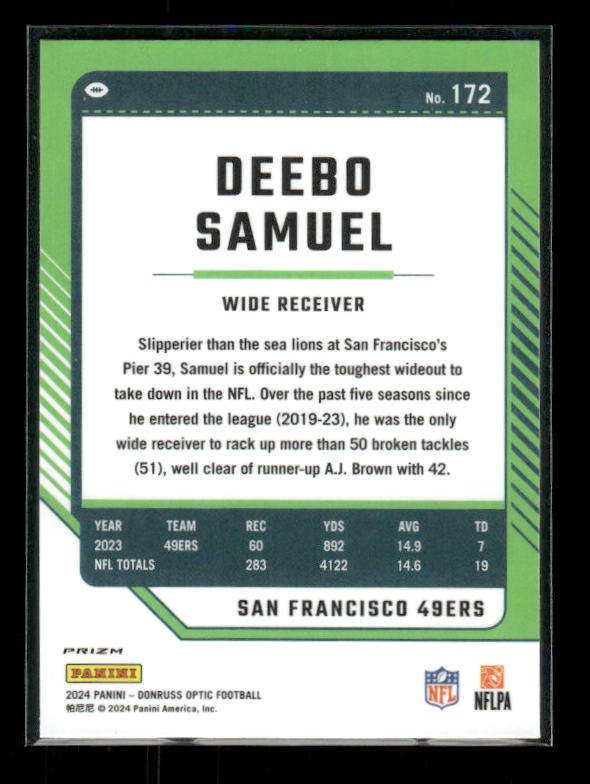 Deebo Samuel - 2024 Donruss Optic - Stars SSP