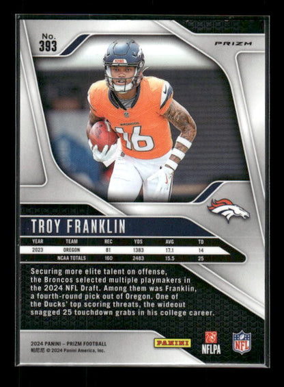 Troy Franklin - 2024 Panini Prizm - Orange Ice - Rookie