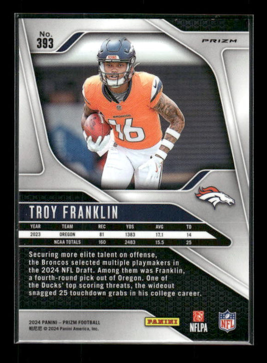 Troy Franklin - 2024 Panini Prizm - Orange Ice - Rookie