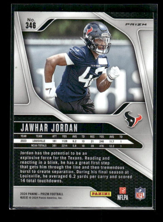 Jawhar Jordan - 2024 Panini Prizm - Neon Green Pulsar - Rookie