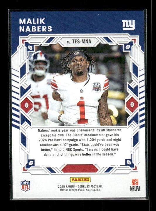 Malik Nabers - 2025 Donruss Football - Elite Series