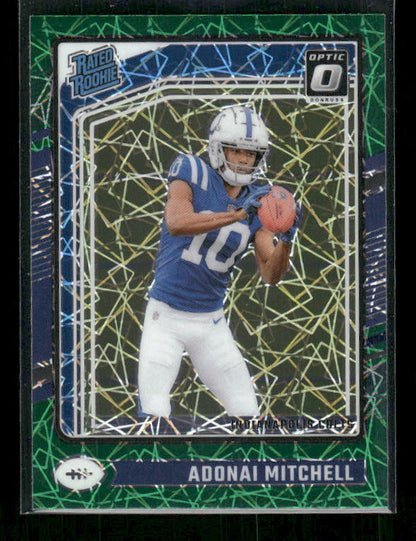 Adonai Mitchell - 2024 Donruss Optic - Green Velocity - Rated Rookie