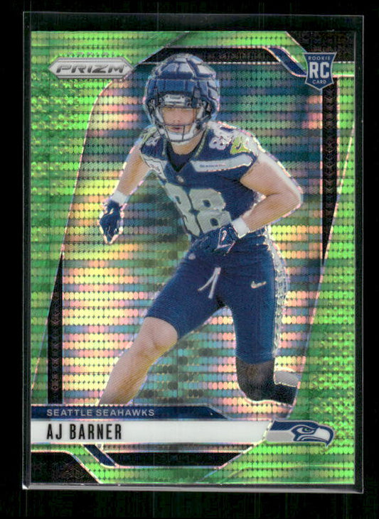AJ Barner - 2024 Panini Prizm - Neon Green Pulsar - Rookie