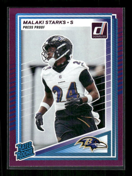 Malaki Starks - 2025 Donruss Football - Purple Press Proof - Rated Rookie