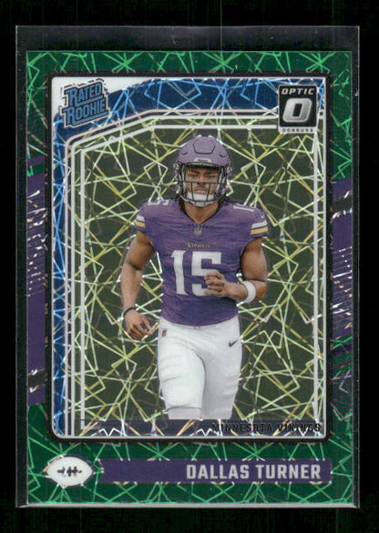 Dallas Turner - 2024 Donruss Optic - Green Velocity - Rated Rookie