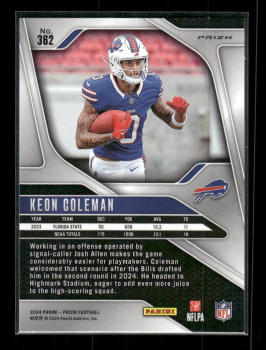 Keon Coleman - 2024 Panini Prizm - Green Wave - Rookie