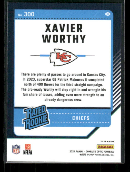Xavier Worthy - 2024 Donruss Optic - Green Velocity - Rated Rookie