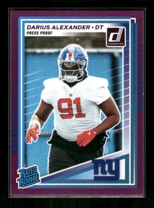 Darius Alexander - 2025 Donruss Football - Purple Press Proof - Rated Rookie