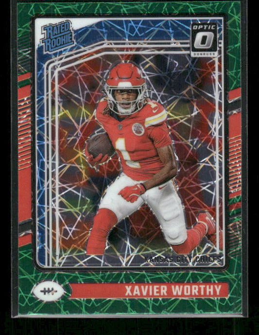 Xavier Worthy - 2024 Donruss Optic - Green Velocity - Rated Rookie