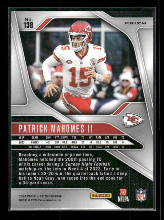 Patrick Mahomes - 2024 Panini Prizm - Green Wave
