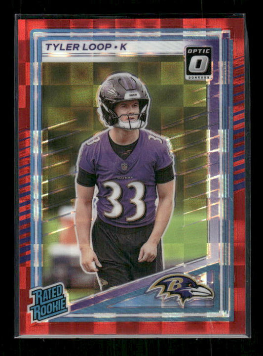 Tyler Loop - 2025 Donruss Football - Optic Preview Red Pandora - Rated Rookie
