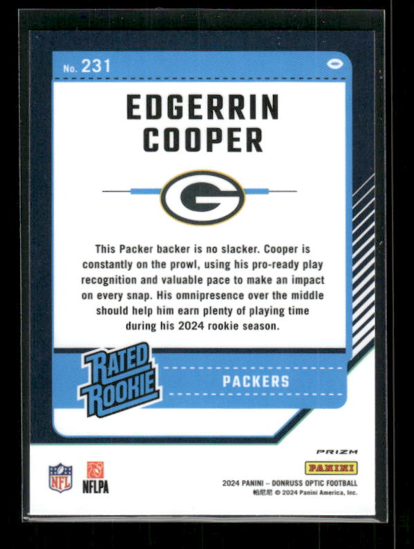 Edgerrin Cooper - 2024 Donruss Optic - Green Hyper - Rated Rookie