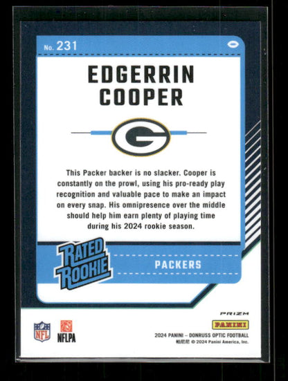 Edgerrin Cooper - 2024 Donruss Optic - Green Hyper - Rated Rookie
