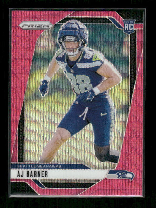 AJ Barner - 2024 Panini Prizm - Pink Wave - Rookie