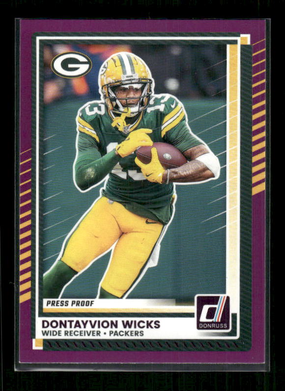 Dontayvion Wicks - 2025 Donruss Football - Purple Press Proof