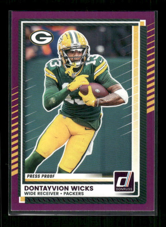 Dontayvion Wicks - 2025 Donruss Football - Purple Press Proof