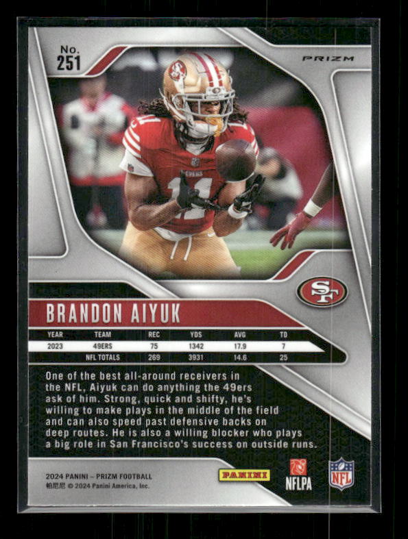 Brandon Aiyuk - 2024 Panini Prizm - No Huddle