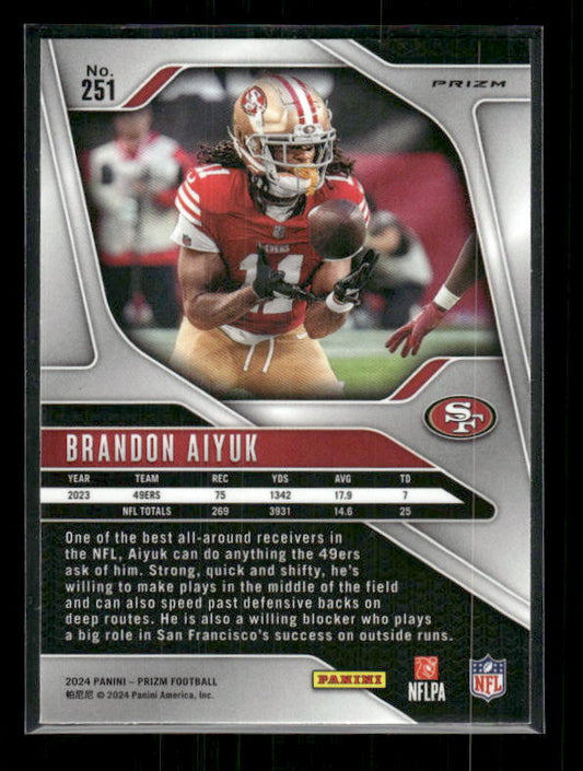 Brandon Aiyuk - 2024 Panini Prizm - No Huddle