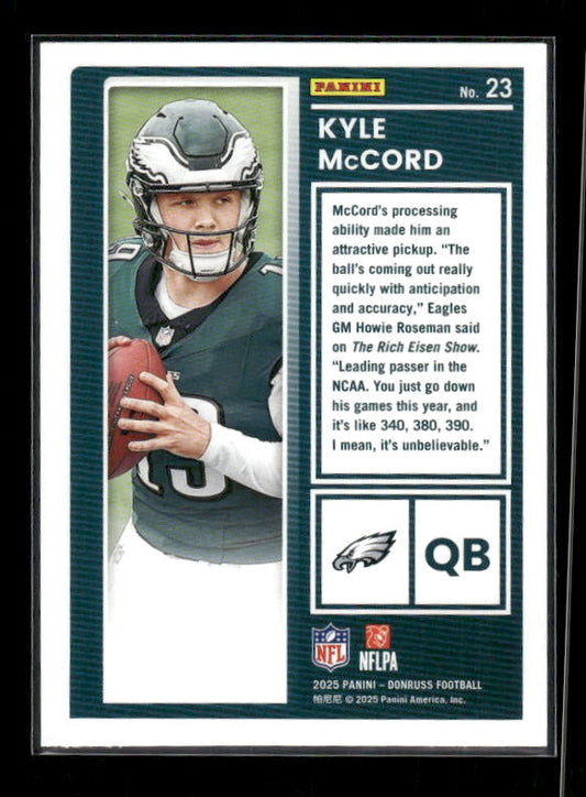 Kyle McCord - 2025 Donruss Football - The Rookie