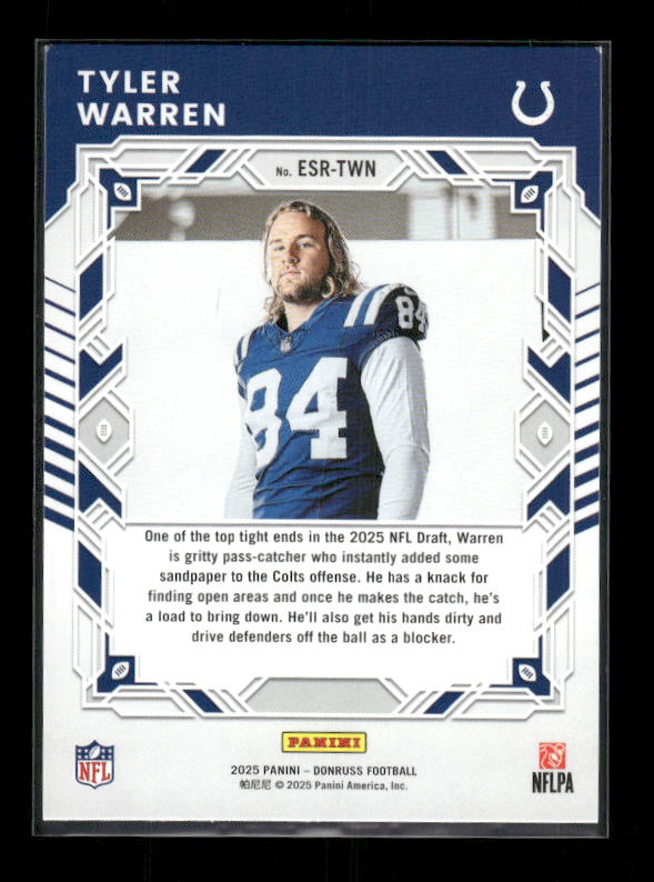 Tyler Warren - 2025 Donruss Football - Elite Series Rookies