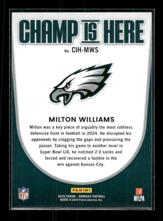 Milton Williams - 2025 Donruss Football - Champ is Here