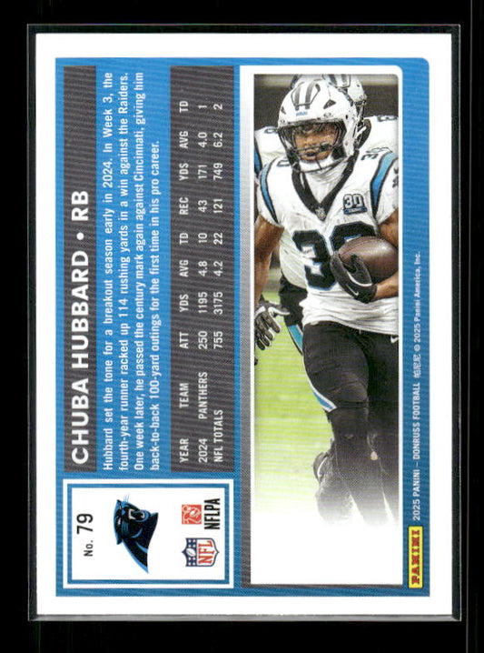 Chuba Hubbard - 2025 Donruss Football - Purple Press Proof