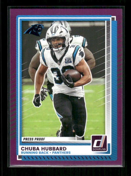 Chuba Hubbard - 2025 Donruss Football - Purple Press Proof