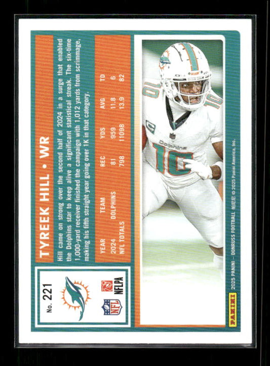 Tyreek Hill - 2025 Donruss Football - Purple Press Proof