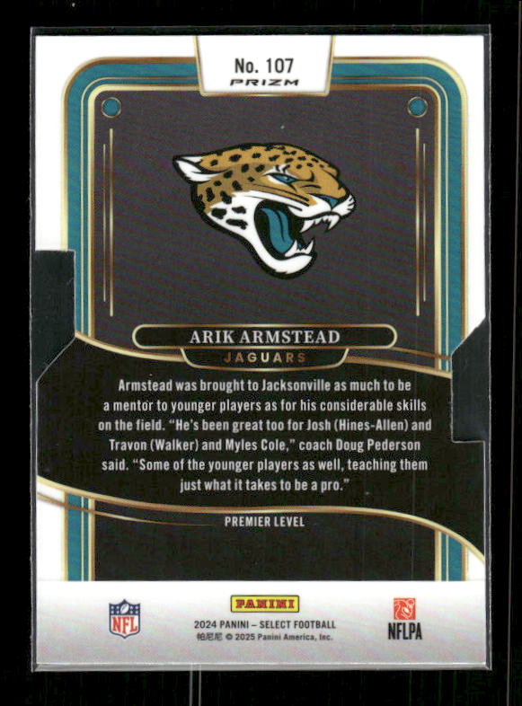 Arik Armstead - 2024 Select Football - Premier Silver Die Cut