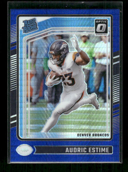 Audric Estime - 2024 Donruss Optic - Blue Hyper - Rated Rookie