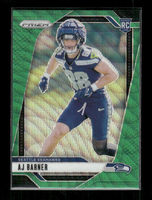 AJ Barner - 2024 Panini Prizm - Green Wave - Rookie