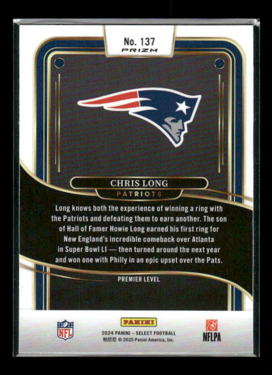 Chris Long - 2024 Select Football - Red / Blue Shock - Premier Level
