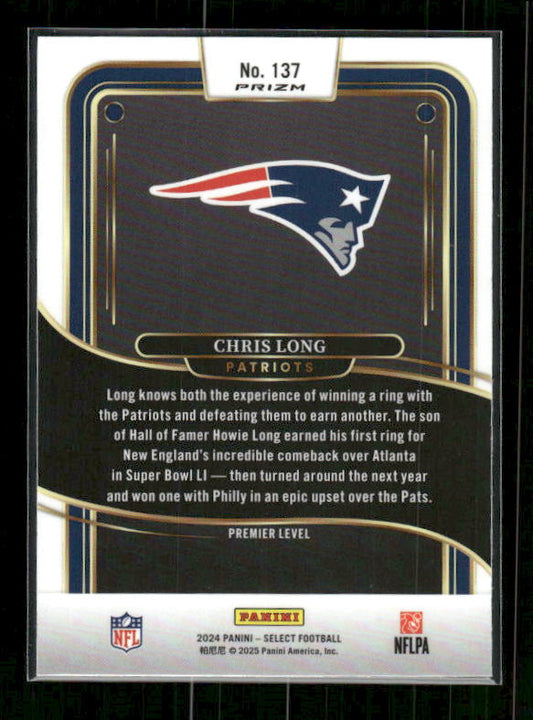 Chris Long - 2024 Select Football - Premier Black & Gold Shock