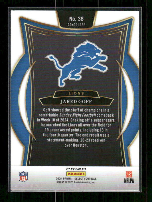 Jared Goff - 2024 Select Football - Black & Red Shock