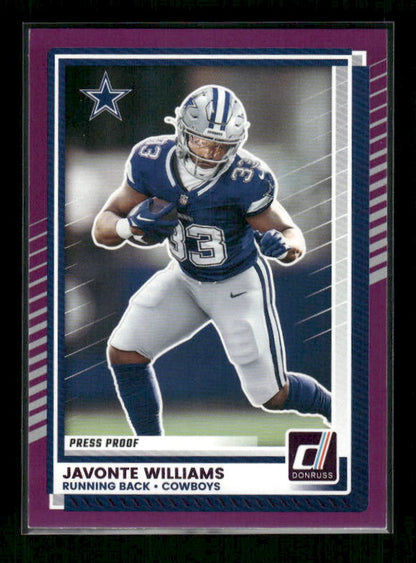 Javonte Williams - 2025 Donruss Football - Purple Press Proof