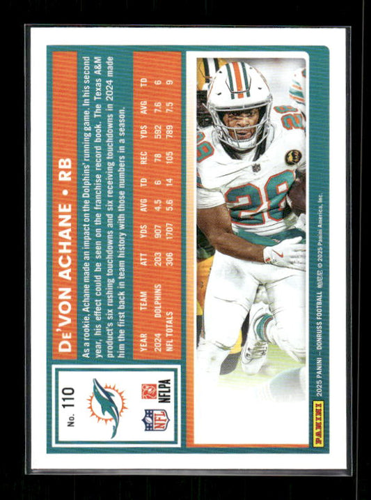 De'Von Achane - 2025 Donruss Football - Purple Press Proof