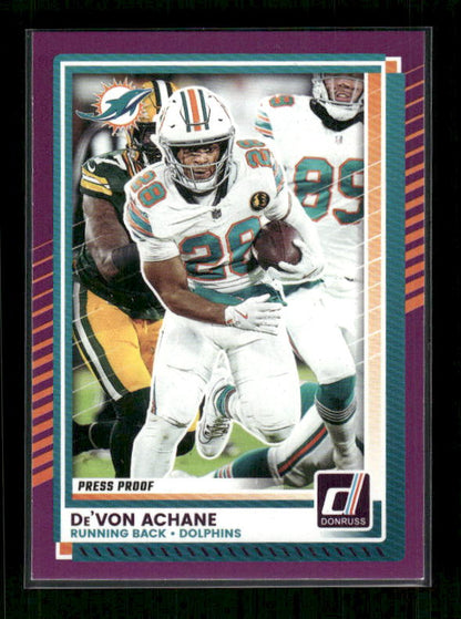 De'Von Achane - 2025 Donruss Football - Purple Press Proof