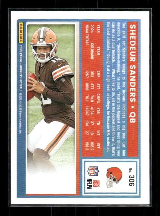 Shedeur Sanders - 2025 Donruss Football - Rated Rookie