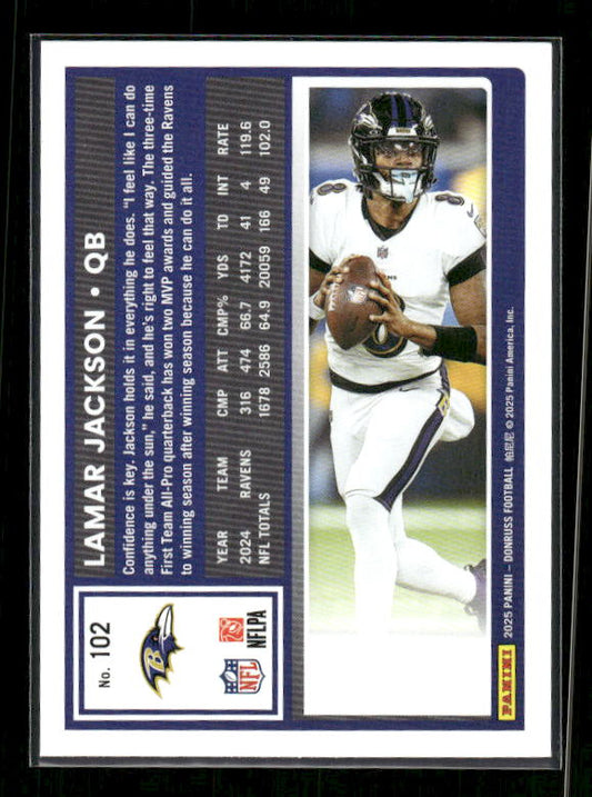 Lamar Jackson - 2025 Donruss Football - Purple Press Proof