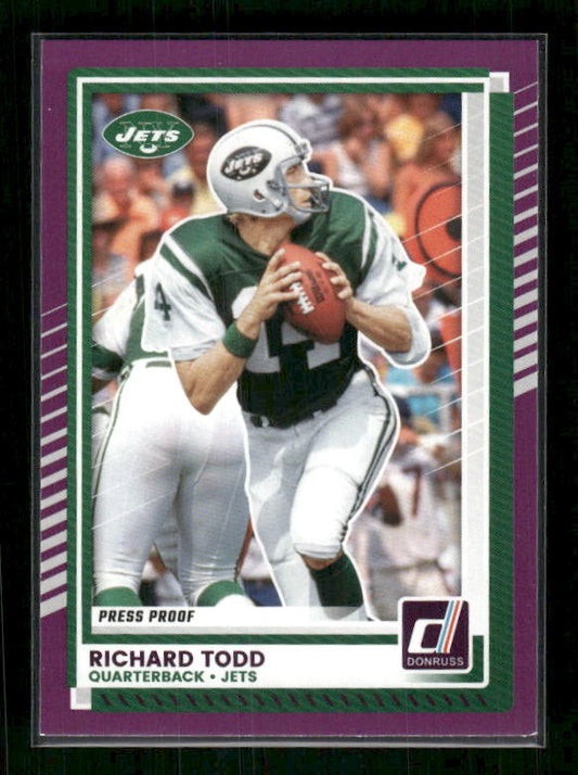 Richard Todd - 2025 Donruss Football - Purple Press Proof