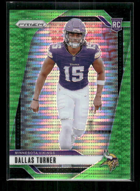 Dallas Turner - 2024 Panini Prizm - Neon Green Pulsar - Rookie