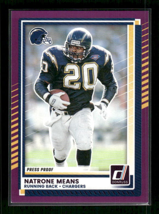 Natrone Means - 2025 Donruss Football - Purple Press Proof