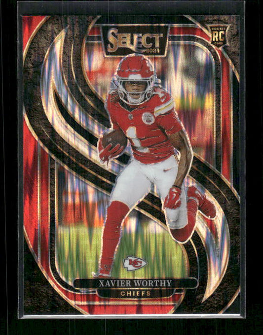 Xavier Worthy - 2024 Select Football - Red / Black Shock - Premier Level - Rookie