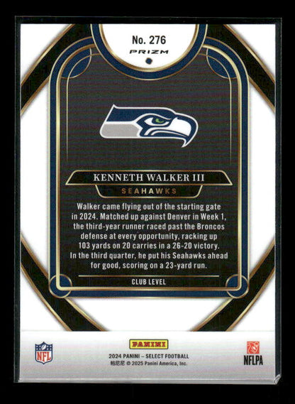 Kenneth Walker III - 2024 Select Football - Green / Yellow Shock - Club Level