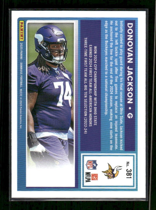Donovan Jackson - 2025 Donruss Football - Purple Press Proof - Rated Rookie