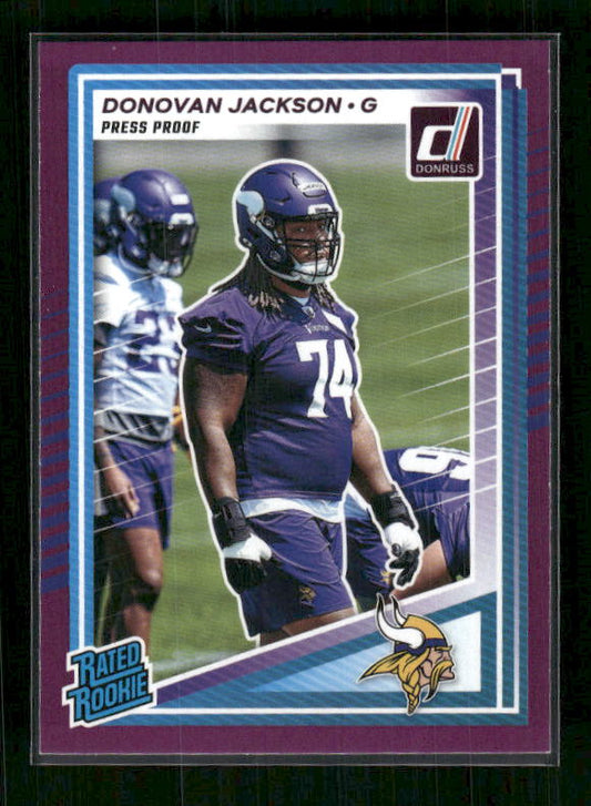 Donovan Jackson - 2025 Donruss Football - Purple Press Proof - Rated Rookie