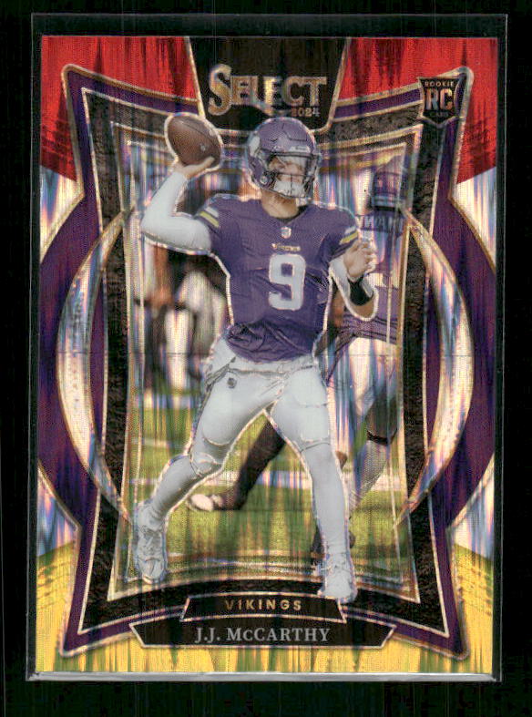 J.J. McCarthy - 2024 Select Football - Red / Yellow Shock - Rookie