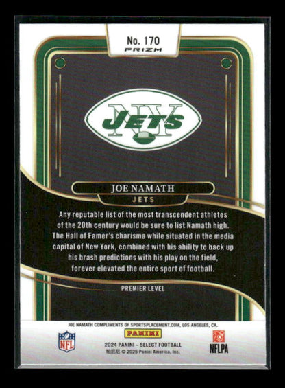 Joe Namath - 2024 Select Football - Green / Yellow Shock - Premier Level